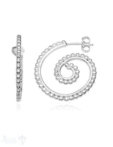 Ohrstecker Creolen Silber 24 x 22 mm Schnecken-Form getupft eq