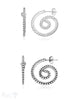 Ohrstecker Creolen Silber 24 x 22 mm Schnecken-Form getupft eq - Shanti Enterprise AG