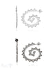 Ohrstecker Creolen Silber 38 x 34 mm Blätter-Kranz mit Struktur eq - Shanti Enterprise AG