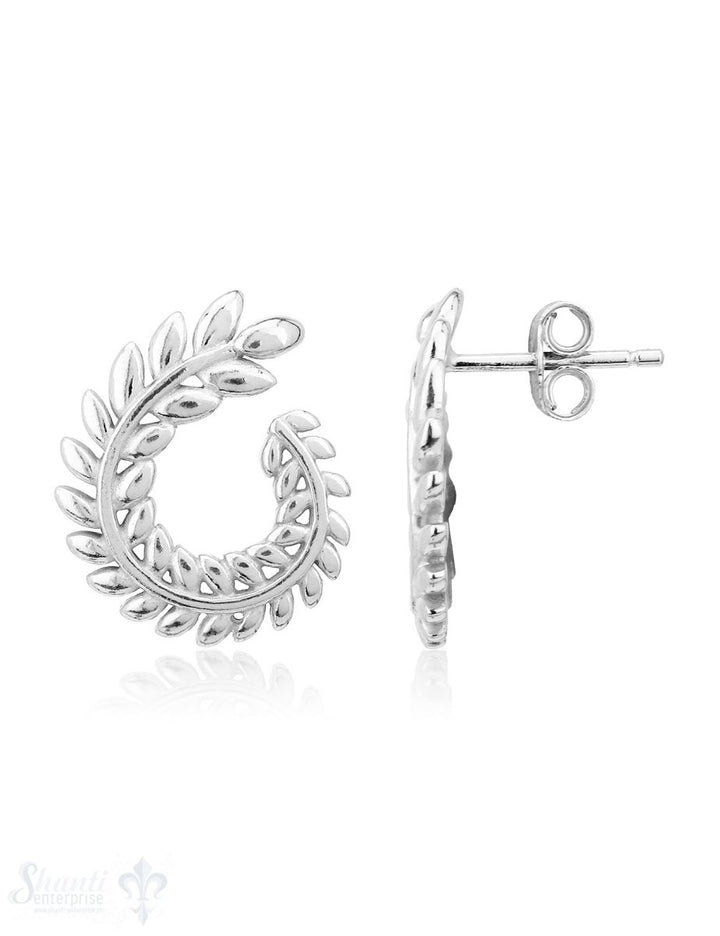 Ohrstecker Creolen Silber hell 14x16 mm Blätter- Ranke im Verlauf eq - Shanti Enterprise AG