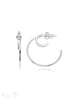 Ohrstecker Creolen Silber hell 28mm offen Zirkonia weisse in Creolen gefasst und eingesetzt - Shanti Enterprise AG