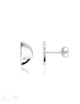 Ohrstecker Silber Halbmond poliert flach 12x6 mm