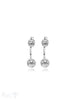 Ohrstecker Silber hell 18x6 mm zweiteilig Kugeln in Halbkreis 4,5 und 6 mm - Shanti Enterprise AG