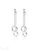 Ohrstecker Silber hell doubleface Ketteli mit 3 Ringe vorne - Shanti Enterprise AG