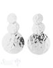 Ohrstecker Silber hell gehämmert Plaquetten im Verlauf 30x18 mm - Shanti Enterprise AG