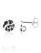 Ohrstecker Silber hell Scheibe 7 mm gehämmert mit Haken offen 1 Pack = 2 Paar