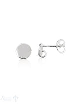 Ohrstecker Silber hell Scheibe 7 mm mit Haken offe n 1 Pack = 2 Paar