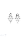 Ohrstecker Silber Rhomubs getupft reich verziert 10x14 mm - Shanti Enterprise AG