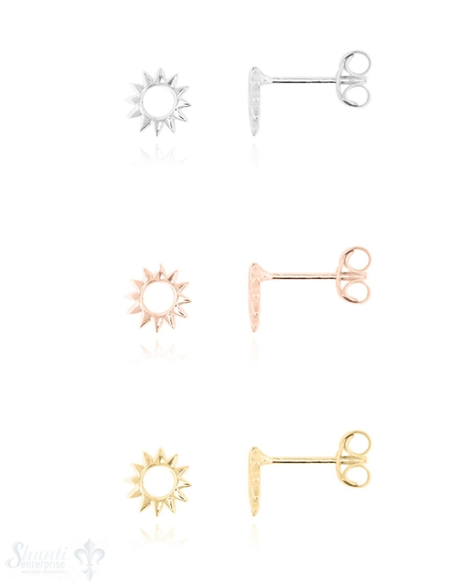 Ohrstecker Silber Sonnenkranz 7 mm offen - Shanti Enterprise AG