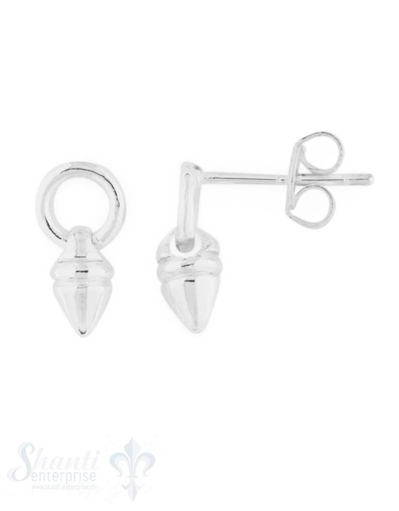 Ohrstecker Silber Zapfen poliert 7 mm auf fixem Kreis - Shanti Enterprise AG