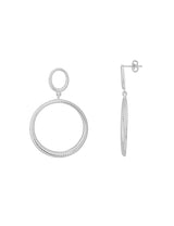 Oval und Kreis 46x32 mm offen Ohrstecker 2-teilig mit Kettenstruktur einseitig Oval 12x10 mm Kreis 3