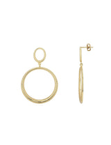 Oval und Kreis 46x32 mm offen Ohrstecker 2-teilig mit Kettenstruktur einseitig Oval 12x10 mm Kreis 3