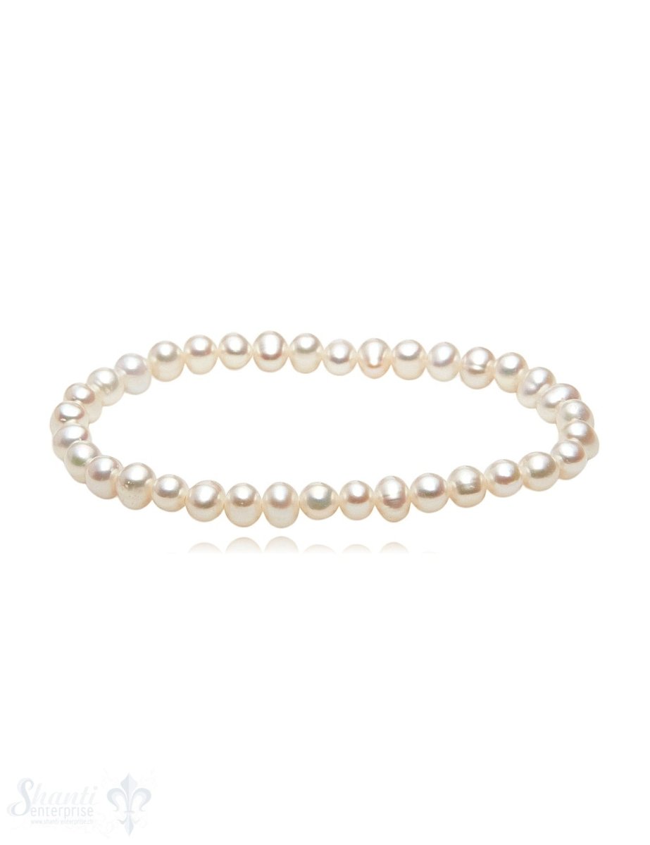 Perlen Armband 5-6 mm potatoes auf Elastik 19 cm - Shanti Enterprise AG