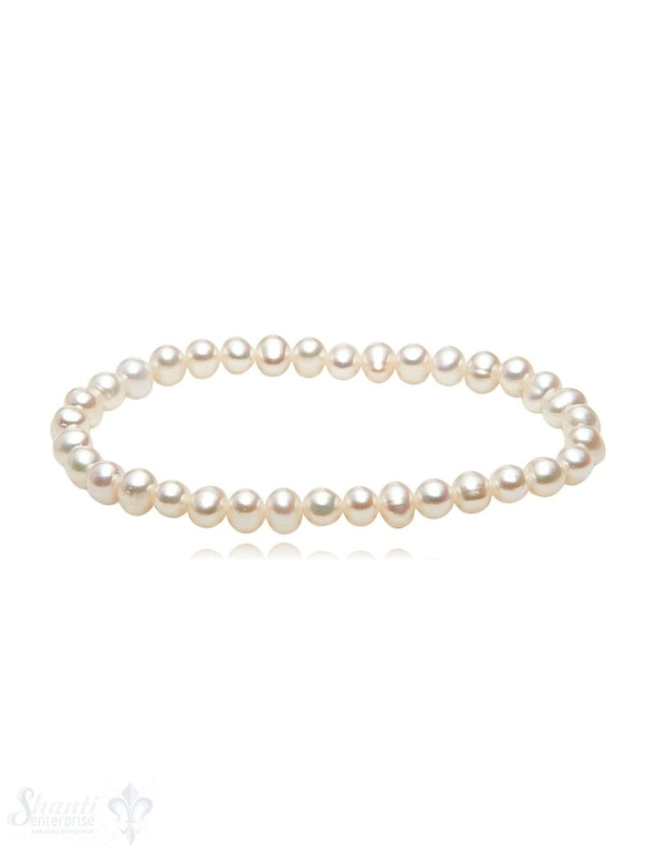 Perlen Armband 5-6 mm potatoes auf Elastik 19 cm - Shanti Enterprise AG