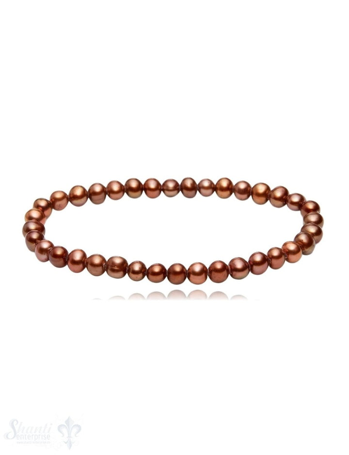 Perlen Armband 5-6 mm potatoes auf Elastik 19 cm - Shanti Enterprise AG