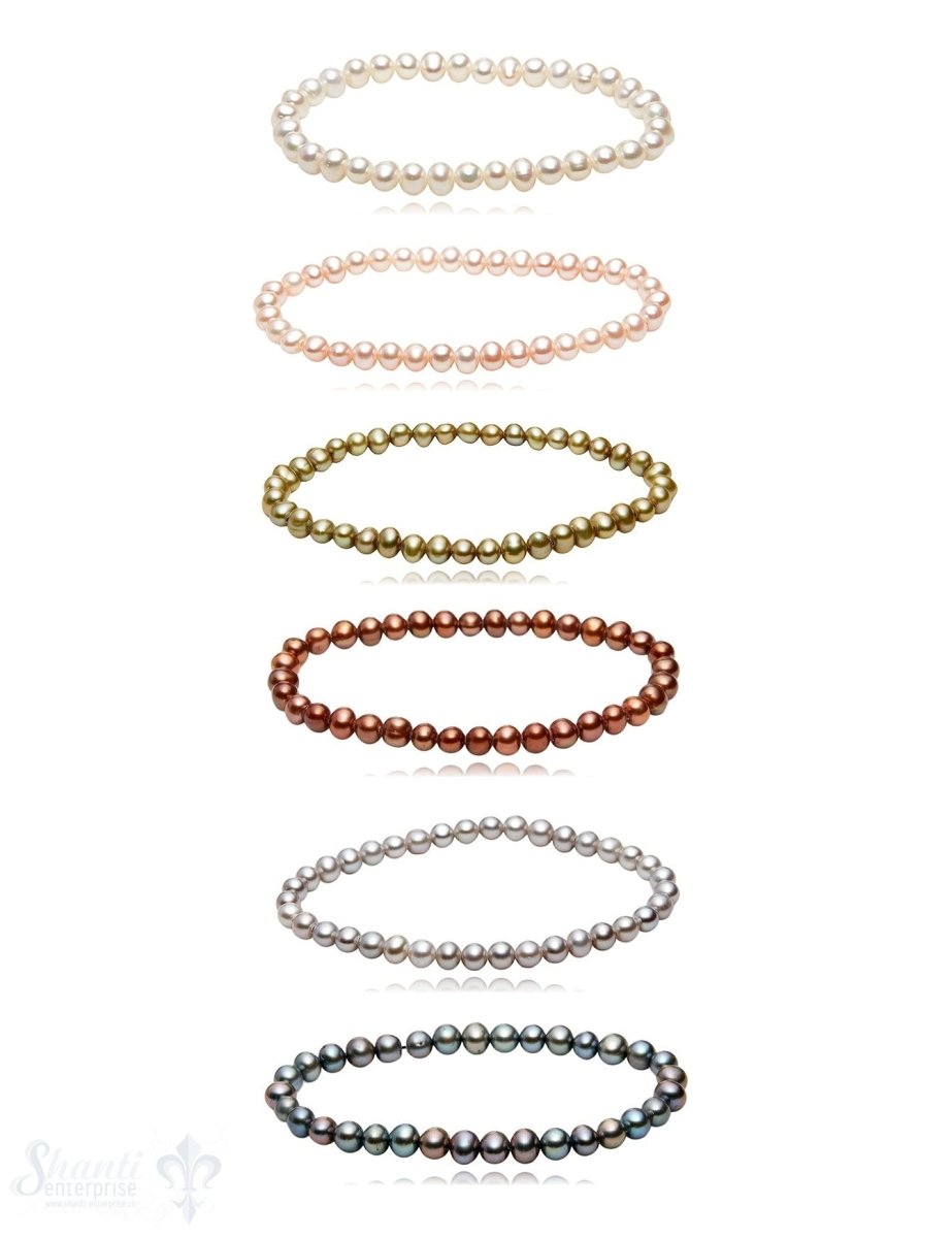 Perlen Armband 5-6 mm potatoes auf Elastik 19 cm - Shanti Enterprise AG