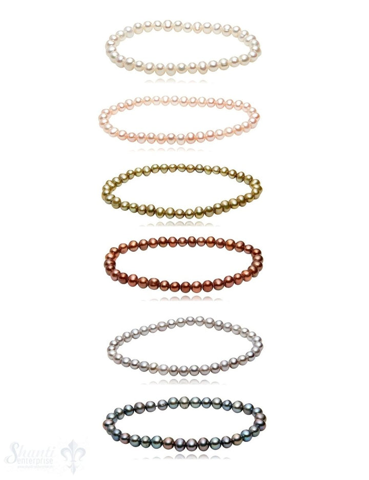 Perlen Armband 5-6 mm potatoes auf Elastik 19 cm - Shanti Enterprise AG