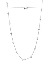 Perlen weiss Kette Anker fein 80 cm mit Federringschloss Silber 925 ec
