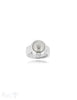 Perlen weiss Silberring 10 mm bombiert Fassung konisch Schiene 7 mm breit flach massiv Silber 925 poliert - Shanti Enterprise AG