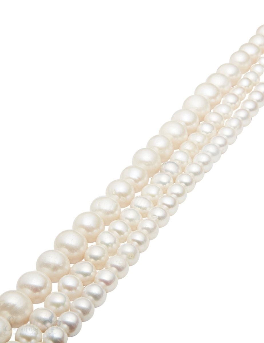 Perlenkette weiss barock rund - Shanti Enterprise AG