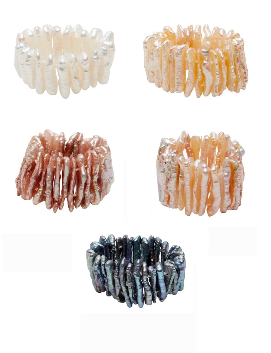Perlenring 20 mm breit Stäbli auf Elastik Unikate können in Grösse und Farbe variieren - Shanti Enterprise AG