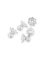 Perlkappe Silber Blume hoch 6x6,5 mm ID 1 mm 1 Pack = 10 Stk. ca. 5 gr. für 6 mm Perlen