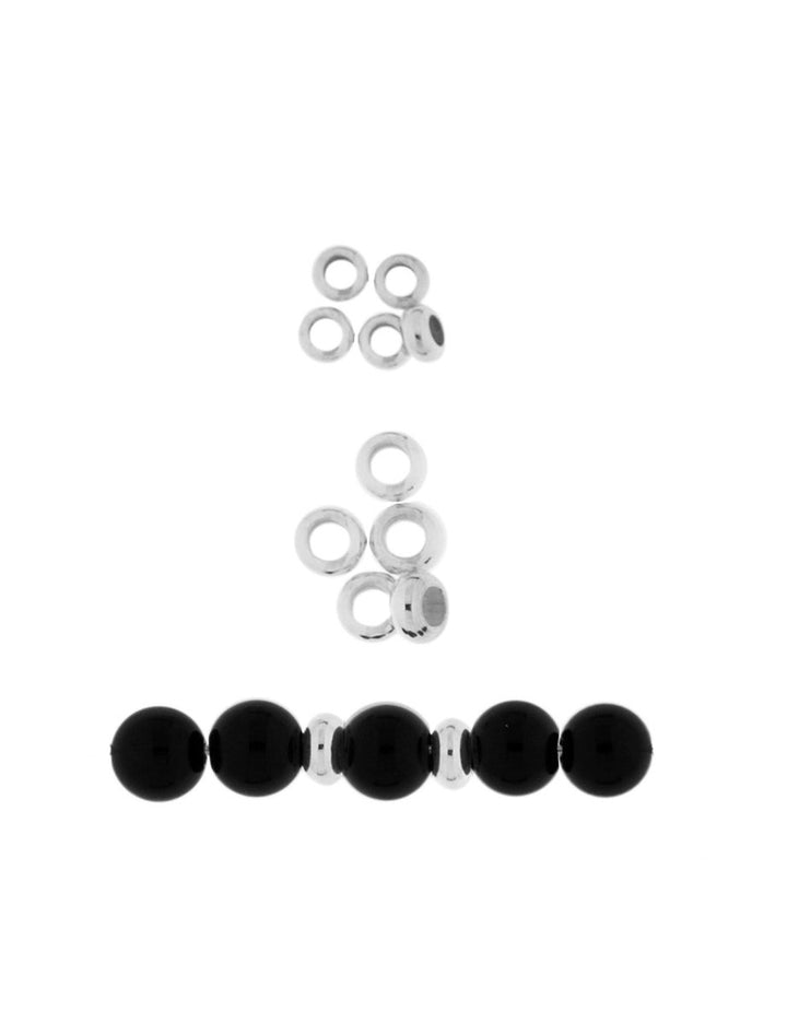 Perlkappe Silber Tupfen versetzt 8 mm Loch ID 2,3 mm 1 Pack = 20 Stk. ca 10 gr. für 8 mm Per - Shanti Enterprise AG
