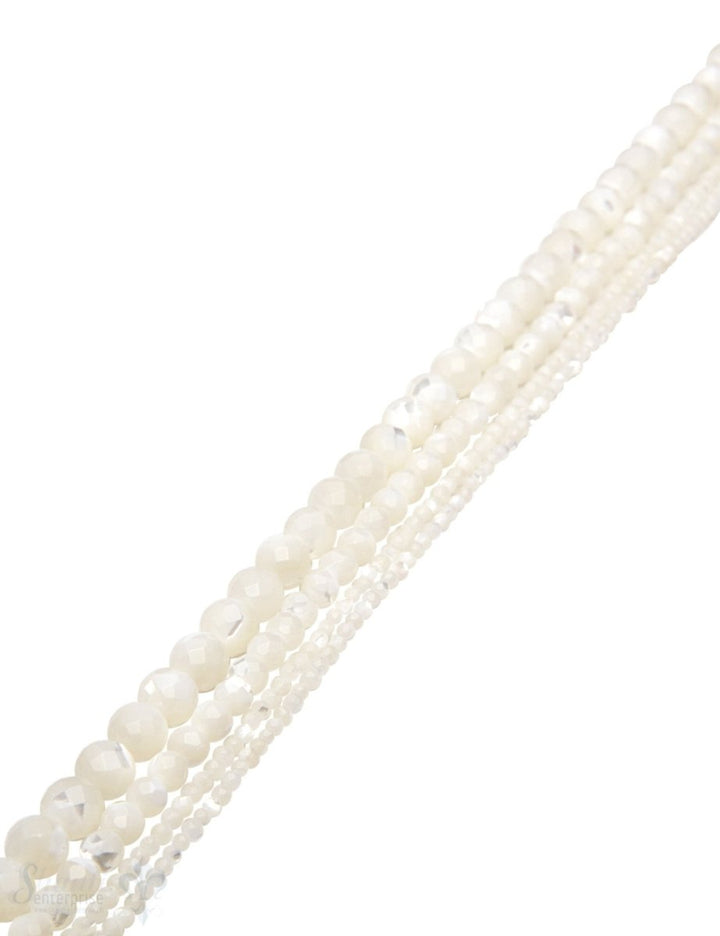 Perlmuttkette weiss facettiert - Shanti Enterprise AG