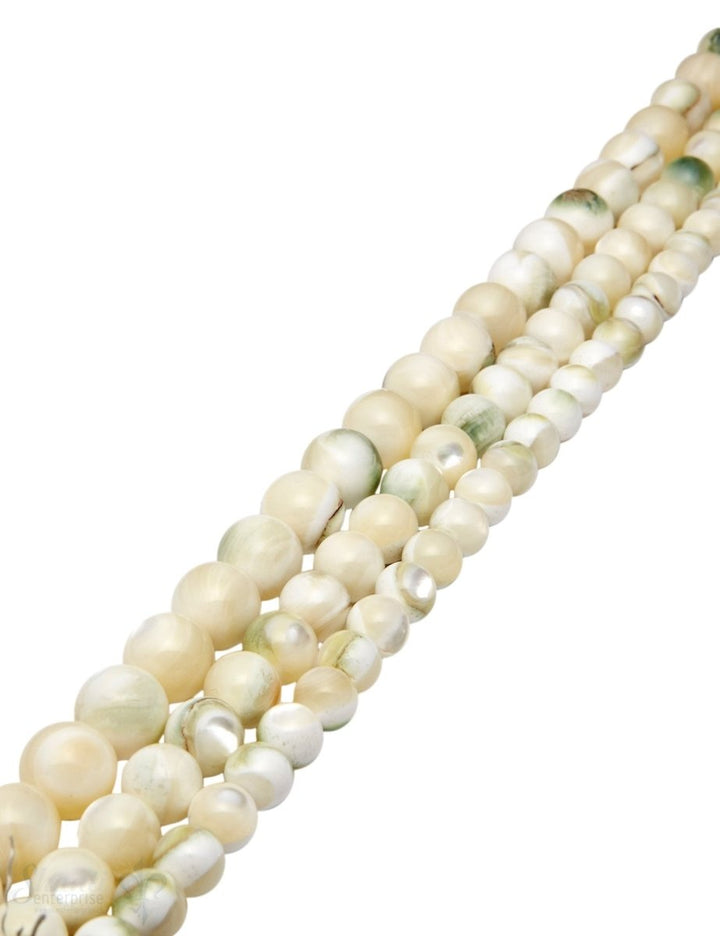 Perlmuttkette weiss- grün 40 cm lang - Shanti Enterprise AG