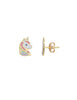 Pferdekopf Ohrstecker 9x6 mm Kinder Schmuck mit Emaille Regenbogen Farben Silber 925 ec - Shanti Enterprise AG