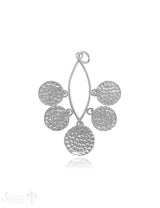 Plaquetten Anhänger 60x40 mm Silber hell offen Marquise 5xPlaquetten gehämmert mit Öse