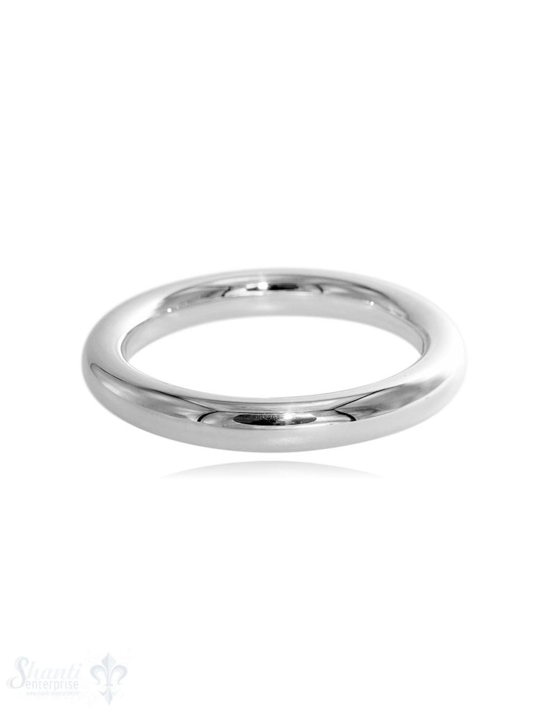polierter 10 mm breiter Armreif rund Silber 925 - Shanti Enterprise AG