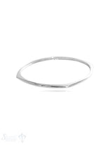 polierter & eckig/gekanteter Armreif massiv 5 mm breit innen flach Silber Gr. 64 mm