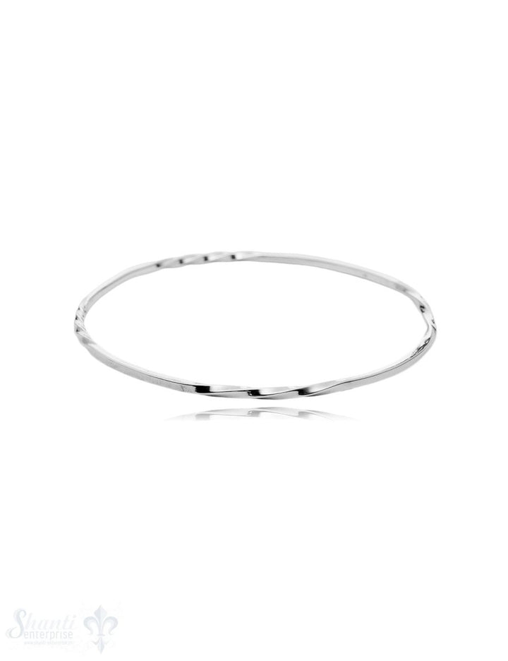polierter & gedrehter Armreif rund 2 mm breit Silber Gr. 68 mm - Shanti Enterprise AG