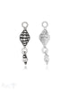 Pyramiden Anhänger doppelt 29x7 mm Silber getupft mit Kugeli Charm Öse fix 1 Pack = 2 Stück - Shanti Enterprise AG