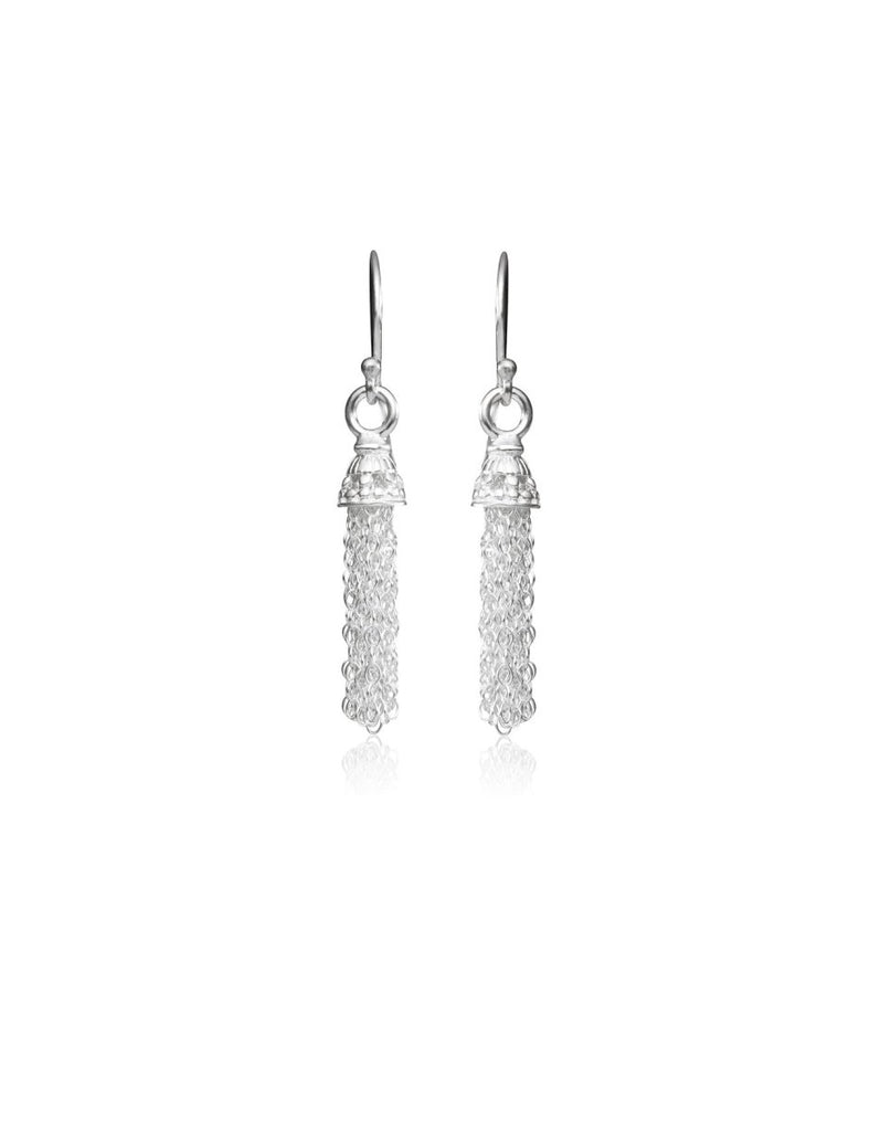Quasten Ohrhänger 24x6 mm Ankerkette mit verzierter Kappe Silber 925 - Shanti Enterprise AG