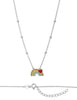 Regenbogen mit Herz Halskette Anker 34-38 cm Kinder Schmuck mit Emaille Regenbogen Farben Grösse verstellbar - Shanti Enterprise AG