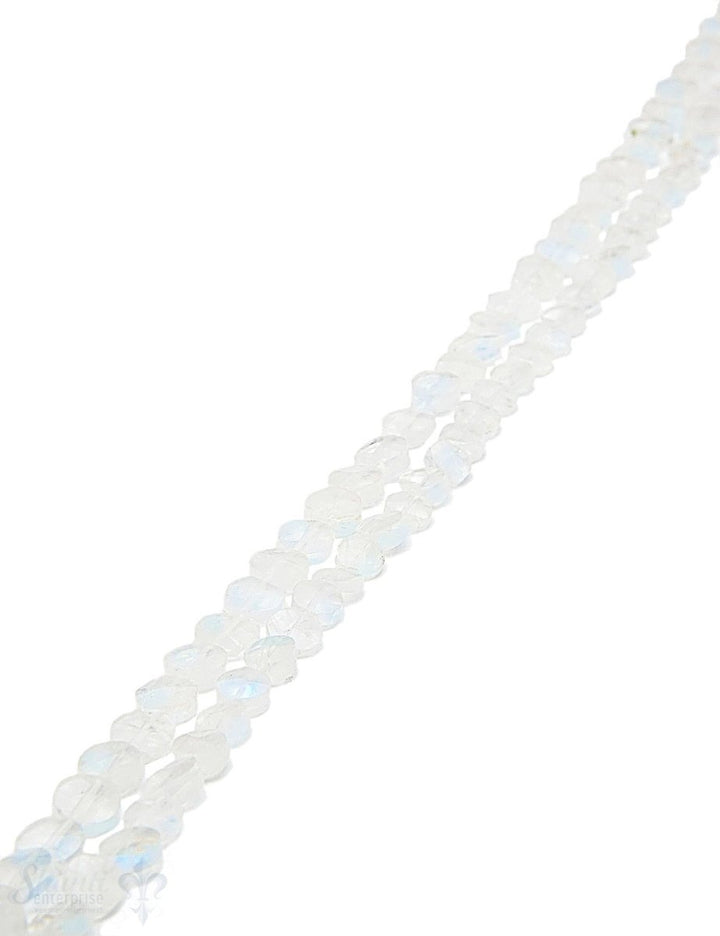 Regenbogen-Mondstein eckig facettiert Disk AA weiss - Shanti Enterprise AG