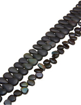 Regenbogen-Obsidian schwarz Briolette flach