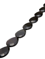 Regenbogen-Obsidian schwarz eckig facettiert Tropfen 34x25 mm AAA Diagonalschliff