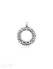 Ring Anhänger 25 mm Silber geschwärzt halbrund Vorderseite geflochten mit V-Öse fix oval 4,5x3mm - Shanti Enterprise AG