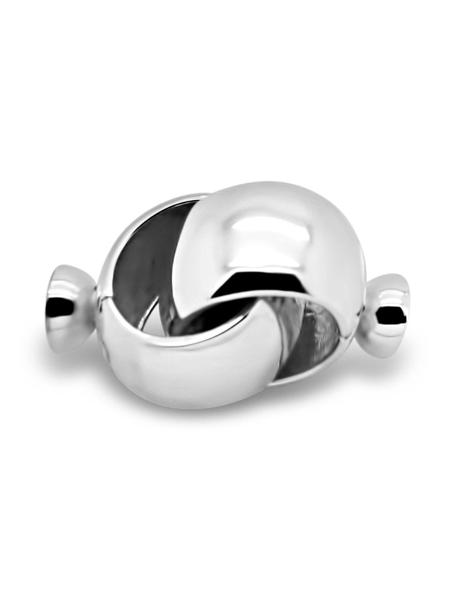 Ring Klappschloss 24x15 mm halbrund 2-fach Kappen mit Kreuz ID 9.0 mm poliert Silber 925 - Shanti Enterprise AG