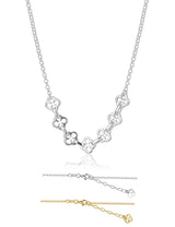 Rollo Chokerkette fein mit Blumenteil 34-41 cm 6 cm 4-blättrig eingemittet Karabiner Grösse verstellbar