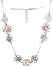 Rosen Kette rhodiniert Anker 43-48 cm durchbrochen teils rosé flash vergoldet Karabiner Grössen verstellbar - Shanti Enterprise AG