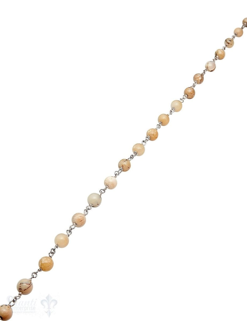 Rosenkranzkette afrikanischer Opal 6 mm rund polie rt Silber 925 Abschnittlänge wird angepasst per cm - Shanti Enterprise AG
