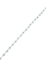 Rosenkranzkette Angelit hellblau 3,5 mm Button fac ettiert Silber Abschnittlänge wird angepasst per cm