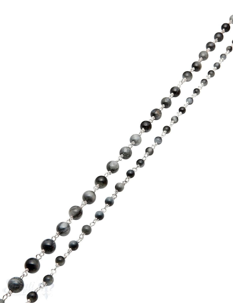 Rosenkranzkette Katzenaugquarz rund poliert Silber 925 Abschnittlänge wird angepasst Preis per m - Shanti Enterprise AG