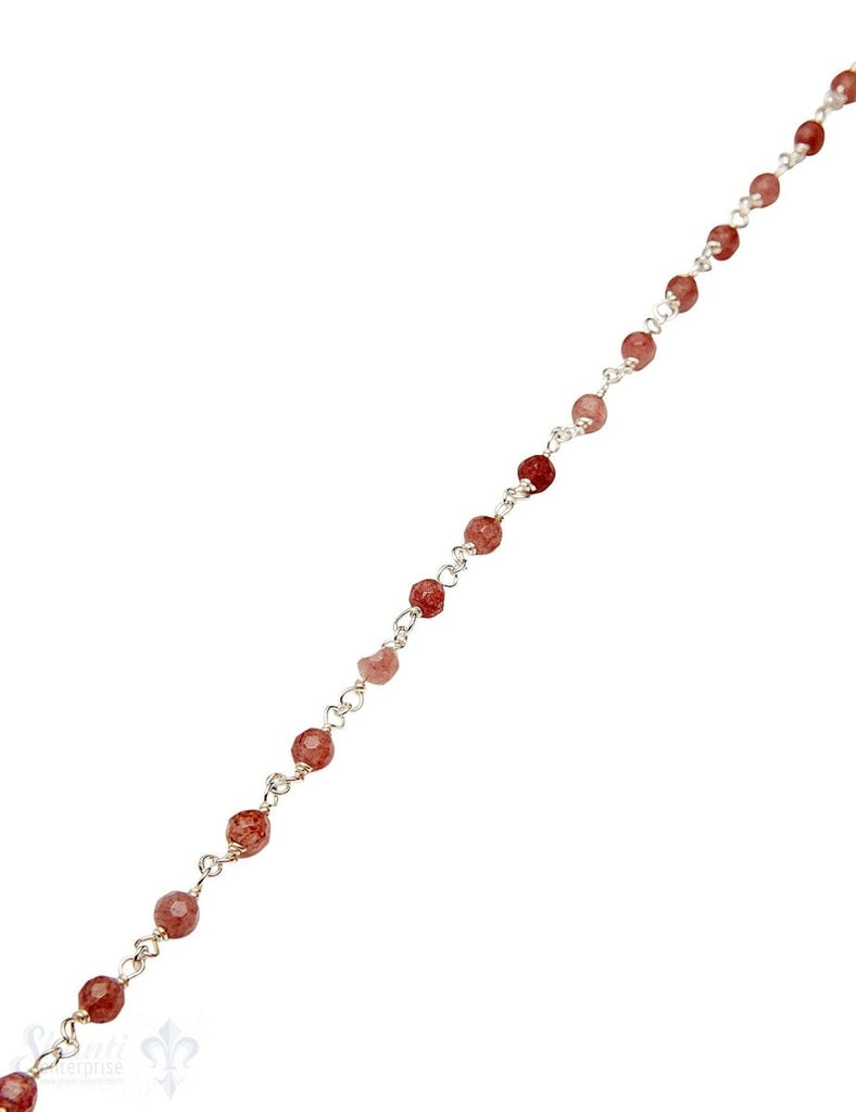 Rosenkranzkette Muskovit 4 mm rund facettiert Silber 925 Abschnittlänge wird angepasst per cm - Shanti Enterprise AG