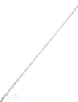 Rosenkranzkette Regenbogenmondstein weiss 4 mm run d poliert  Silber 925 Abschnittlänge wird angepasst per cm