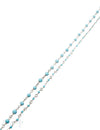 Rosenkranzkette Türkis gepresst himmelblau rund poliert Silber Abschnittlänge wird angepasst Preis per m - Shanti Enterprise AG
